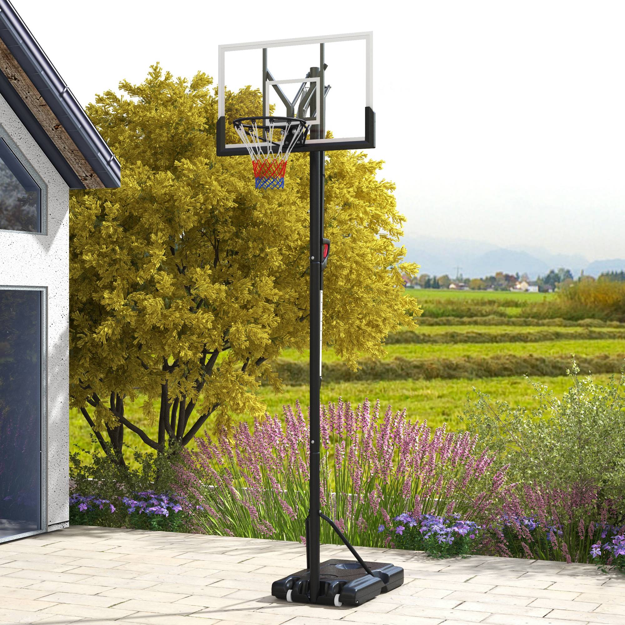 6 Level Height Adjustable Freestanding Basketball Hoop with Stand and Wheels, 2.35M-3.05M | SPORTNOW-8