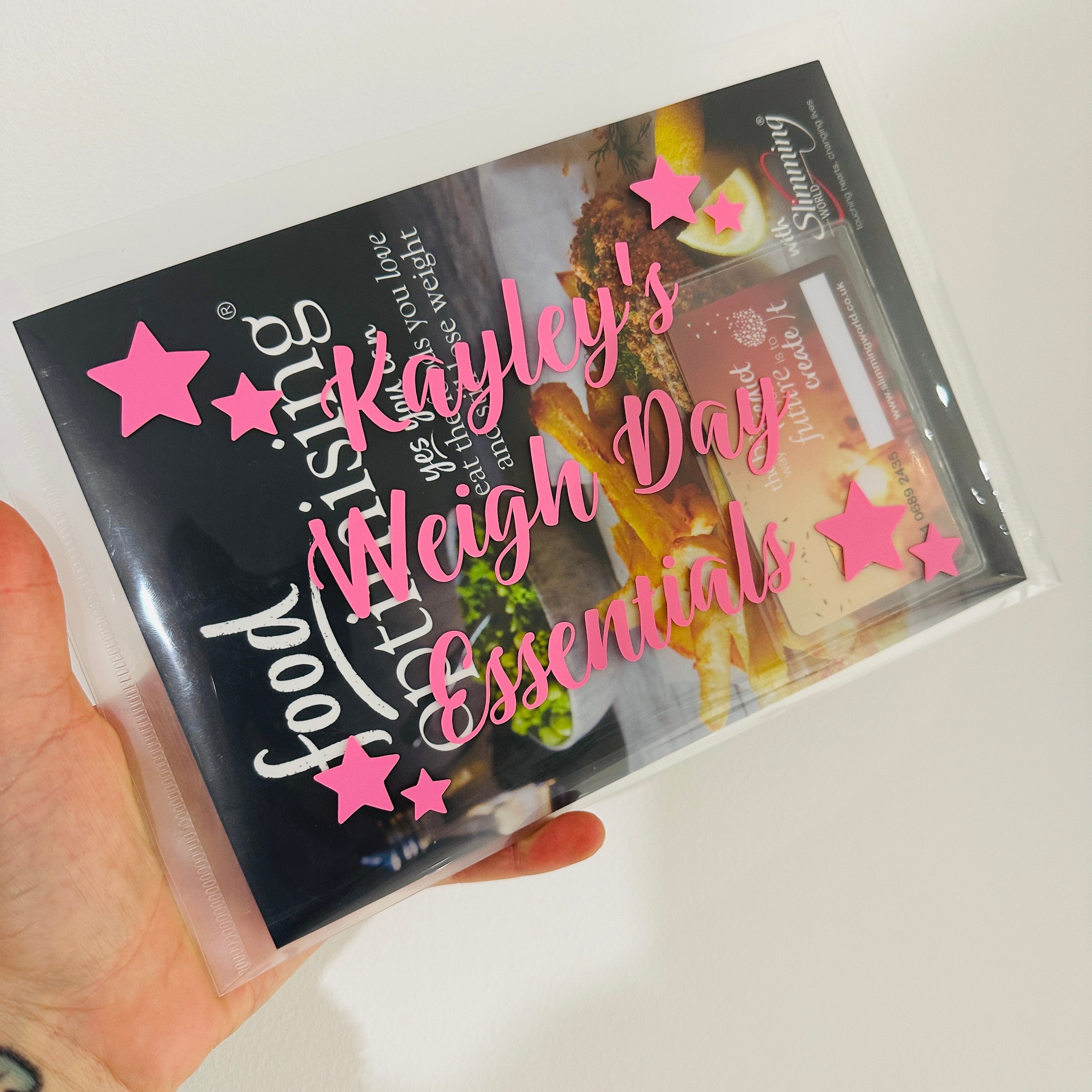 Personalised Name Slimming Weigh Day Essentials Clear Popper Folder Perfect For Your Slimming Group World-0